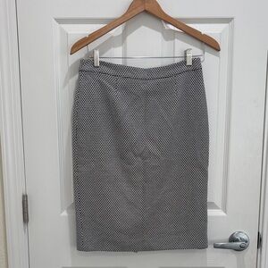 Boden Black and White Patterned Pencil Skirt